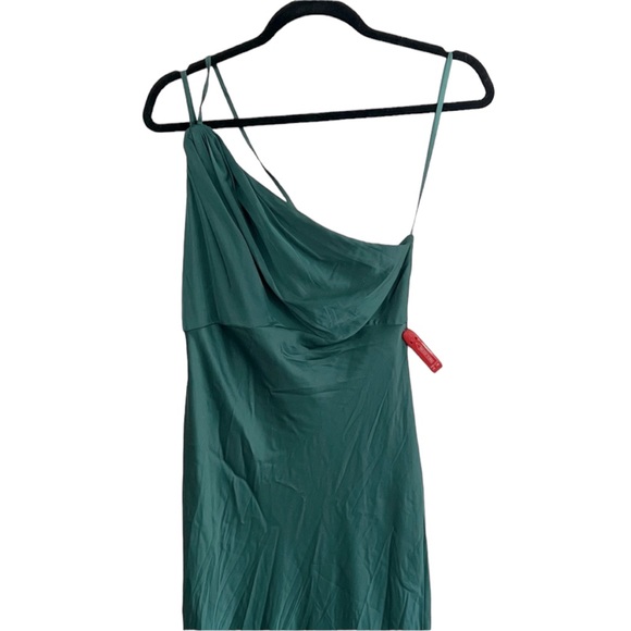 Ieena for Mac Duggal One Shoulder Emerald Green Dress Gown 55385 size 0 - Picture 8 of 11